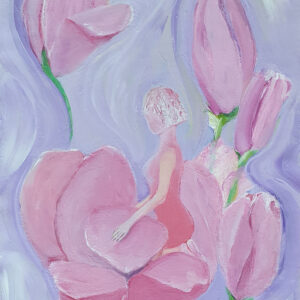 Magnolia. Morning dew.