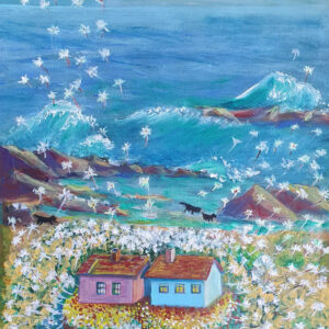 Tree Dogs. Two Dandelions.